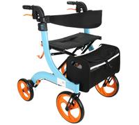 Walker - Combo de silla de ruedas, rodador plegable de aluminio con asiento, convertible en silla de transporte, asa ajustable, bolsa de almacenamiento para máxima movilidad