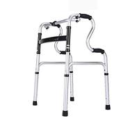 Walker con las ruedas, muletas mayores asistido caminar pasamanos con discapacidad for caminar ancianos refuerzo Walker aleación de aluminio plegable de peso ligero (Color : White)