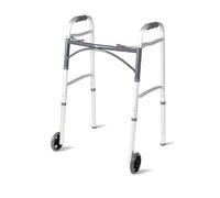 Walker Deluxe Folding 2 Button with Front 5 Wheels By Healthline Trading by Healthline Trading