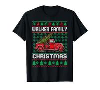 Walker Family Ugly Christmas Sweater Red Truck Funny Xmas Camiseta