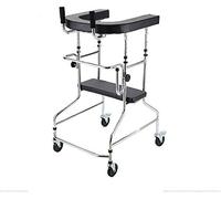Walker, Folding Four-Wheeled Roller Walker with Seat Adjustable Height Standing Walking Frame for Limited Mobility Assistance Standard Walkers VBTJWRFE