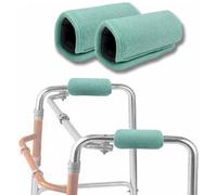 Walker Handle Covers, almohadillas acolchadas de espuma de memoria, cubiertas antideslizantes para andadores y muletas, lavables, mango cómodo para personas mayores y mayores (2 unidades) (verde)