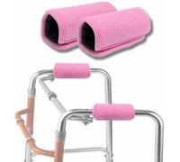 Walker Handle Covers, almohadillas acolchadas de espuma de memoria, cubiertas antideslizantes para andadores y muletas, lavables, mango cómodo para personas mayores y mayores (2 unidades) (rosa)