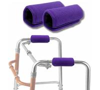 Walker Handle Covers, almohadillas acolchadas de espuma de memoria, cubiertas antideslizantes para andadores y muletas, lavables, mango cómodo para personas mayores y mayores (2 unidades) (morado)