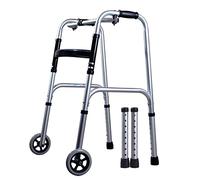 Walker - Marco de movilidad plegable ligero para ancianos, andador con ruedas para ancianos, ajustable, ayuda para discapacitados, andadores verticales con asiento, estrella B de luz