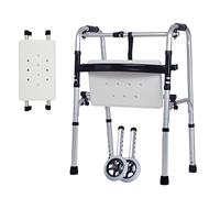 Walker - Marco de movilidad plegable ligero para ancianos, andador con ruedas para ancianos, ajustable, ayuda para discapacitados, andadores verticales mayores con asiento, estrella de luz D