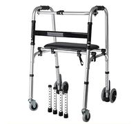 Walker - Marco de movilidad plegable ligero para ancianos, andador con ruedas para ancianos, ajustable, ayuda para discapacitados, andadores verticales mayores con asiento, estrella J de luz