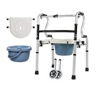 Walker - Marco de movilidad plegable ligero para ancianos, andador con ruedas para ancianos, ajustable, ayuda para discapacitados, andadores verticales mayores con asiento, estrella de luz H