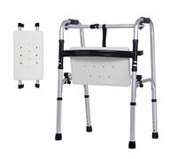 Walker - Marco de movilidad plegable ligero para ancianos, andador con ruedas para ancianos, ajustable, ayuda para discapacitados, andadores verticales con asiento, estrella C de luz