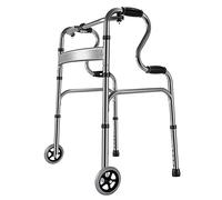 Walker - Marco plegable de altura ajustable con ruedas para personas mayores, ayuda de movilidad con ruedas de forma segura, B, estrella de luz gris