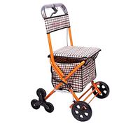 Walker Old Man Shopping Cart Plegable Puede Sentarse En El Anciano Trolley Travel Shopping Cart con Seat Wheel Walker Gift (Naranja 91 * 57 * 48 Cm) Little Surprise