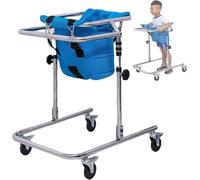 Walker para niños con parálisis cerebral, ayuda de movilidad de cuatro ruedas con altura ajustable, andador de rehabilitación Andador vertical para niños, apto para estaturas de 80 a 120 cm
