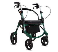 Walker, Plegable Drive Walking Aids, Walking Aids 4 Wheels Portable, Compact Rolling Petite Walker Sistema de Doble Freno, Utilizado para Personas Mayores Que Caminan,Green Little Surprise