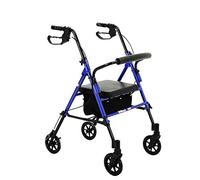 Walker Rollator Carrito de Compras Plegable y Liviano, 4 Ruedas con Ruedas, Asiento Acolchado, Frenos Bloqueables y Canasta Debajo del Asiento, Altura Ajustable It's so kind of you
