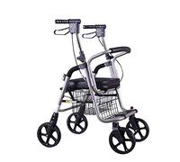 Walker,Rollator Walker Wheels Asiento y respaldo tapizados plegables livianos Hecho de aluminio Mobility Marco de aluminio plegable liviano It's so kind of you