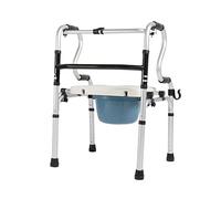 Walker, Rollators Walker Walkers para personas mayores Silla con inodoro para personas mayores Silla de baño plegable Andador de aleación de aluminio Es tan amable de ti (Plata 524773)