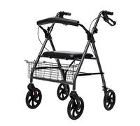 Walker, Silla de Ruedas Plegable Andadores con Ruedas Ayuda de Movilidad para Caminar de Aluminio Liviano para Ancianos Soporta hasta 220 Lbs,Black Little Surprise