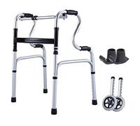 Walker Walker Andador compacto para personas mayores Andador plegable de aluminio con ruedas Andadores livianos Altura ajustable (con accesorios) (con accesorios)