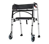 Walker Walker Andador de viaje plegable para personas mayores, con ruedas Andador compacto de altura ajustable con freno de mano Marco para caminar de aluminio (estándar) (actualización)