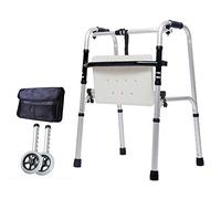 Walker Walker Andador plegable de aluminio con ruedas, andador liviano para personas mayores Andadores de altura ajustable Capacidad de carga: 396 lbs (con ruedas) (con ruedas)