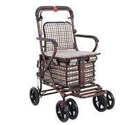 Walker, Walking Mobility Aid Walker Andador Andador con Asiento Acolchado Y Respaldo Y Reposapiés Frenos Bloqueables para Ancianos Little Surprise