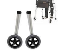Walker Wheels - Pie de repuesto universal para andador médico plegable, juego de piezas de accesorios, ruedas de 5 pulgadas