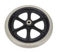 Walker Wheels, rueda delantera de repuesto para silla de ruedas de 8 pulgadas, ruedas de poliuretano antideslizantes con rodamiento de bolas, gris, para andador, rodador