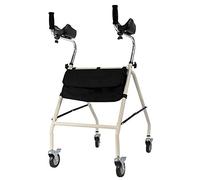 Walker White Progresivo Andador Vertical De Pie Alto para Personas Mayores, Ancianos Y Adultos: Muleta Ajustable para Discapacitados con 4 Ruedas Y Cestas, Carga 150 Kg