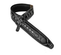 Walker & Williams C-35 Super Premium de piel correa acolchada con tachuelas metal negro