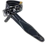 Walker & Williams C21) negro acolchada correa de piel Para Guitarra o Bajo 2,75 "de ancho