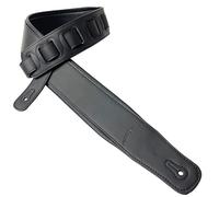 Walker & Williams g-907 piel de color negro correa para guitarra con acolchado guante piel Back