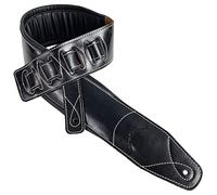 Walker & Williams Super amplia 4 "doble acolchado Top grano piel de color negro correa de graves