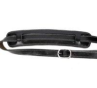 Walker & Williams Vintage Slash correa Premium negro piel Extra largo hasta 61 "