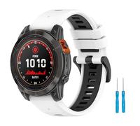 WalkerFit Correa de reloj de silicona de dos tonos de 22 mm de liberación rápida para Garmin Fenix8/7/7Pro/EPIX Gen2 47/51 mm, Instinct 2 45/50 mm, para correas de reloj inteligente Approach S62,
