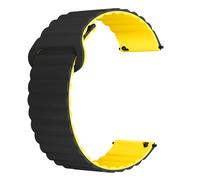 WalkerFit Correa magnética de reloj de 20 mm, correa de silicona de cierre rápido, pulsera deportiva de cierre rápido, cierre magnético ajustable para brazalete, Negro Y Amarillo