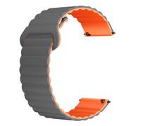 WalkerFit Correa magnética de reloj de 20 mm, correa de silicona de cierre rápido, pulsera deportiva de cierre rápido, fuerte imán de enlace de repuesto, Gris Y Naranja