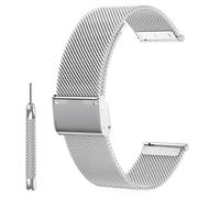WalkerFit Correas de metal para reloj de 20 mm y 22 mm, pulseras milanesas de repuesto, correa de malla de metal de acero inoxidable, cierre rápido ajustable, pulseras inteligentes, 22mm