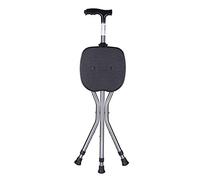 Walkers for seniors Walking Stick Foldable Walking Crutch LED Light Flat Folding Seat Stick 5 Adjustable Height Levels for Men or Women Disabled and Elderly Mobility Cane rollator walker, Durable Mobi