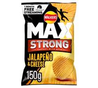 Walkers Max Strong Jalapeño & Cheese, papas fritas con queso y jalapeño de 150g