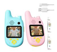 Walkie Talkie con Vídeo - Radio De Largo Alcance Sin Cables | Juguetes Walkie Talkie con Toma De Fotos,para Aventuras Al Aire Libre, Acampada, Senderismo, Viajes, Navidad, Cumpleaños