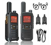 Walkie Talkie Largo Alcance Profesional, PMR Radiocomunicación Walkie Talkies con Cargador USB y Pinganillo - 16 Canales sin Licencia VOX, para Adultos Sobrevivir en el Campo Ciclisimo