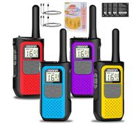 Walkie Talkie Niños Adultos Recargable con Batería, Largo Alcance, 4 Piezas