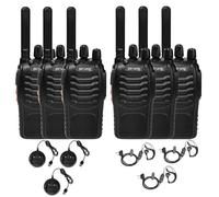 Walkie Talkie PMR 446 Radiocomunicación Pofung PT88E,16 Canales Walkies Profesionales,Walkie-Talkie Largo Alcance,soporta VOX para Construcción Restaurante y Hotel (Negra,6 Piezas)