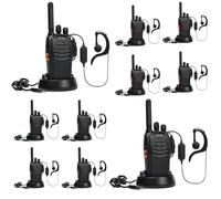 Walkie Talkie PMR446 Radio Bidireccional Profesional,Pofung PT88E Walkies Profesionales,16 Channels Walkie Talkie Larga Distancia,con Pinganillo para Comercial, Hotel (Negro,10 Unidades)