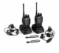 Walkie Talkie Profesional 2 Piezas Bdit Accesorios con Auriculares, Base de Carga, Largo Alcance, Radio Transceptor Portátil para Seguridad, Almacén, Obra, Hotel
