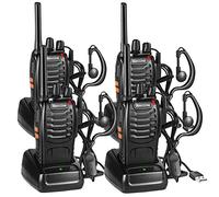 Walkie Talkie Recargable, 16 Canales PMR446 Walky Talky, Profecionales CTCSS DCS 3KM Radiocomunicación, con Auricular Incorporado Antorcha de LED, 2 Pares
