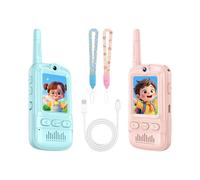 Walkie Talkies con Cámara | 2 Piezas Interacción Padre-Hijo Juguetes De Exterior - Intercomunicador de Video Bidireccional para Walkie Talkies - para Camping Senderismo Viajes Juegos Familia Al Aire
