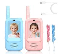 Walkie Talkies con Cámara para Niños, Pack de 2 - Intercomunicadores Video Recargables con Efectos de Voz - Juguete y Regalo para Niños y Niñas de 3, 4, 5, 6, 7, 8, 9 Años