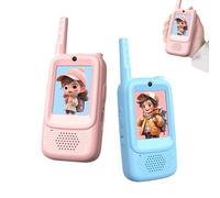 Walkie Talkies con Vídeo para Niños - 2 Piezas Pantalla HD 4 Cambiadores De Voz Walkie Video - Radio de Juguete para Camping de Niños - para Camping Senderismo En Interiores Juego De Roles