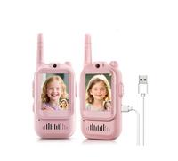 Walkie-Talkies con Vídeo para Niños, Intercomunicadores de Vídeo Portátiles y Recargables, Juguetes para Juegos Familiares, Acampada y Senderismo